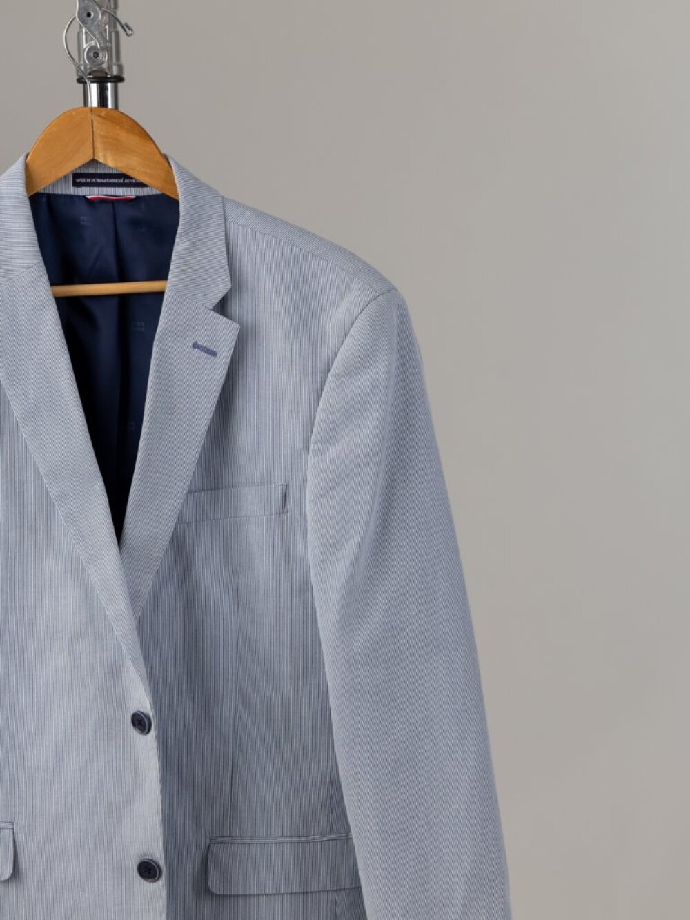 Tommy Hilfiger Light Blue Multi-Stripe Sports Coat Blazer